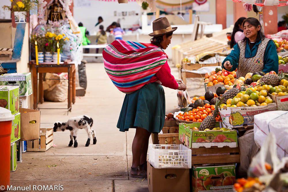 Cuzco, Peru, outdoor market, buying fruit