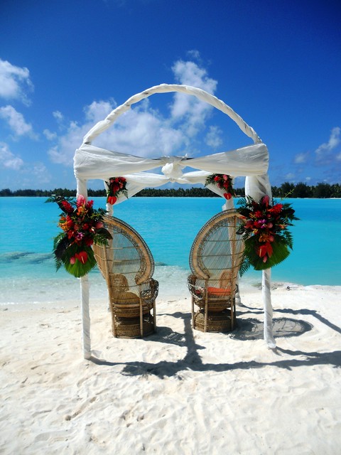 The St Regis Bora Bora Resort Wedding Arch on Private Islet Beach