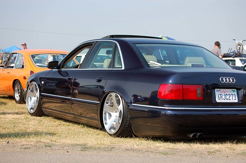 Bagged Audi A8 on Rotiform NUE's