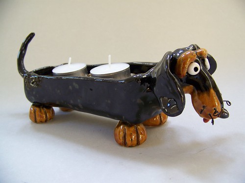 Dachshund Tea Candle Holder #1074 by animal.artist