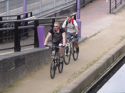 Bournville Station and the Worcester and Birmingham Canal - ramp for the canal - cyclists
