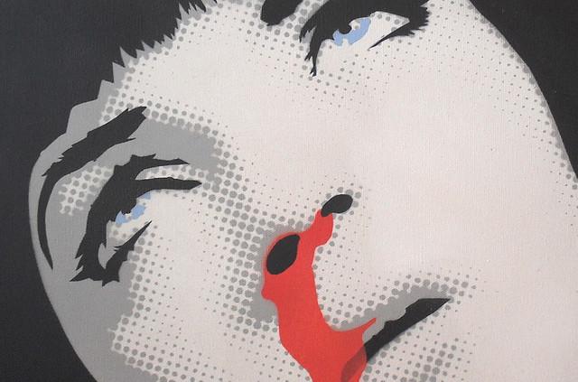 Uma Thurman in Pulp fiction Stencil on canvas 60 x 30 cm