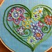 flower heart embroidery