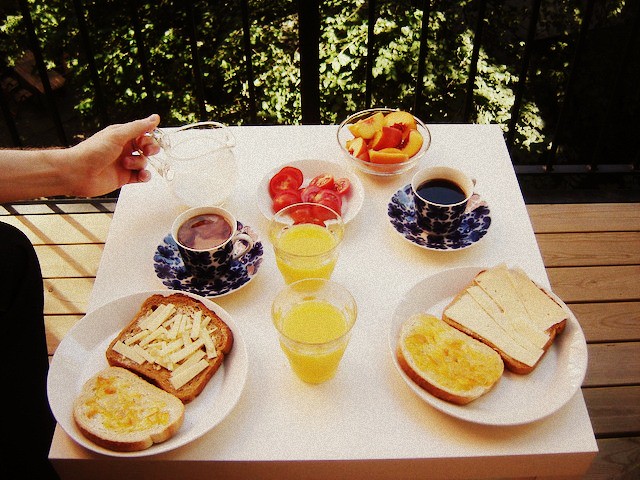 breakfast on the balcony