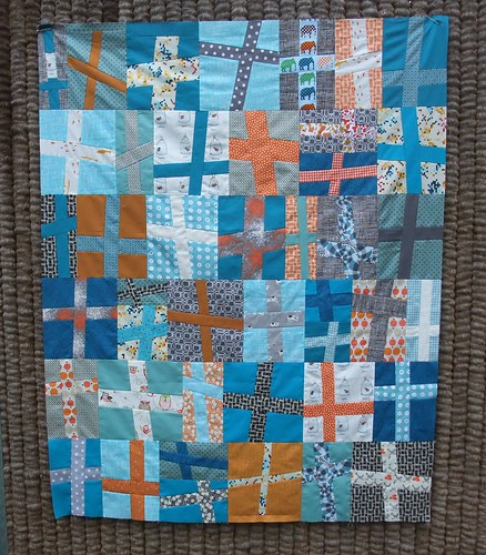cross quilt top finished