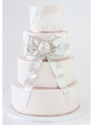 This wedding cake was inspired by Ron Ben Iseral's lace designs