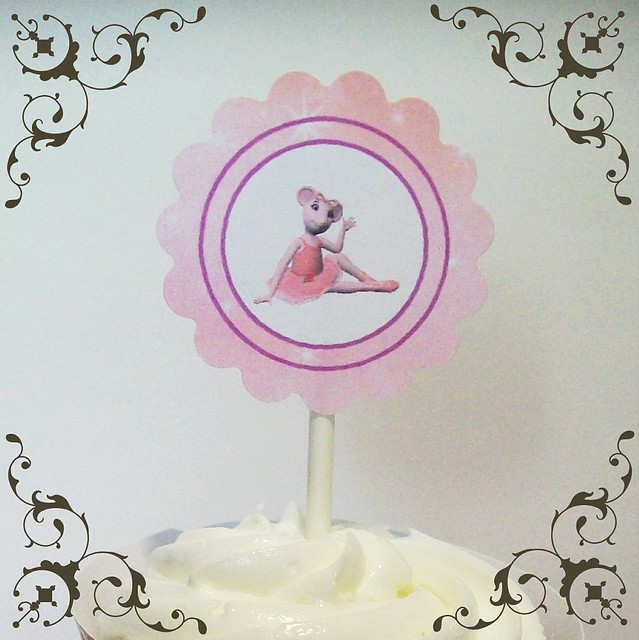 Angelina Ballerina Cupcake Topper Party Circle