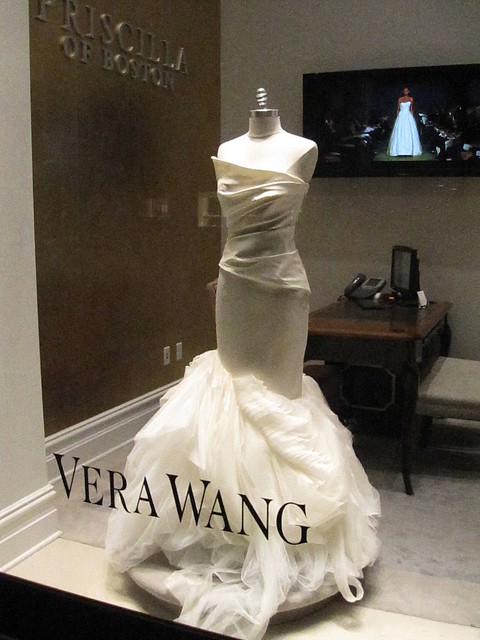 A wedding dress in the window of a San Jose store