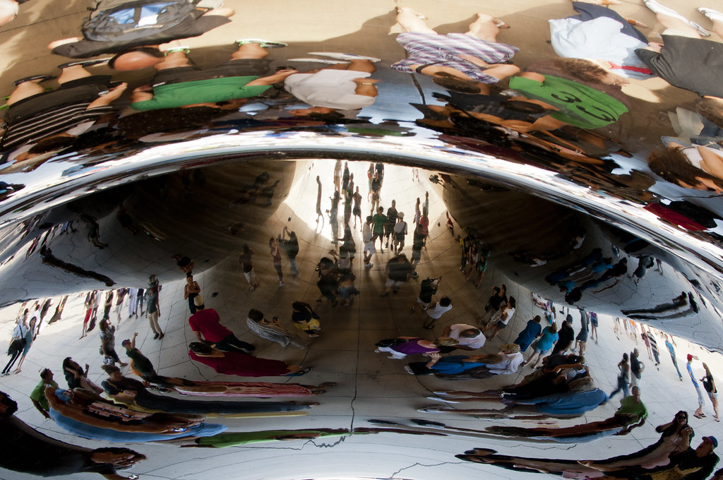 Reflections Trapped Inside Cloud Gate