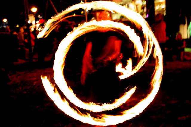 Person swirling fire