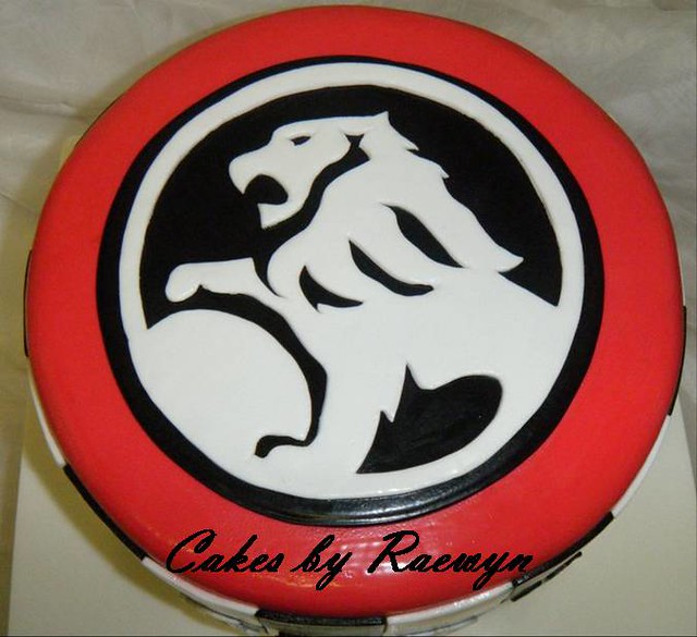 The Holden logo is handcarved and all edible The black and white checks