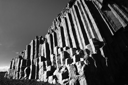 Basalt Columns at Dyrholaey (B&W)