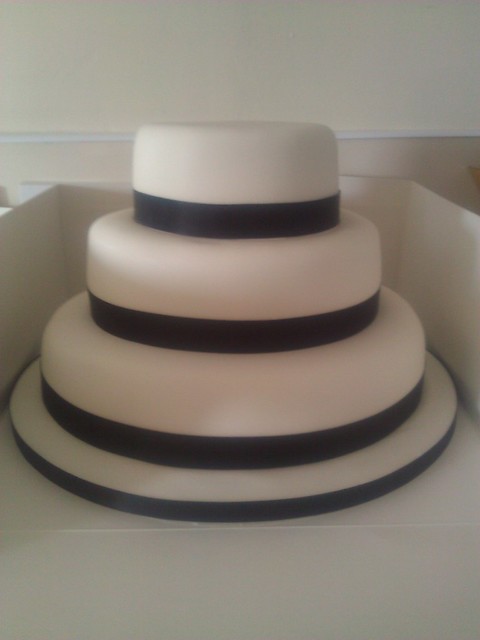 My 1st Wedding Cake Bride asked for a simple ivory iced 3 tier cake 