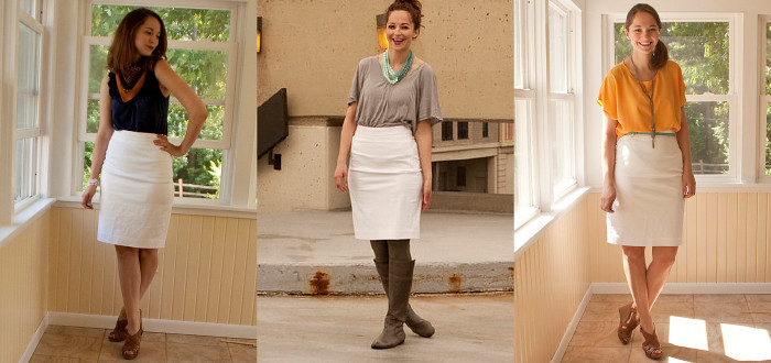 how to wear, white pencil skirt