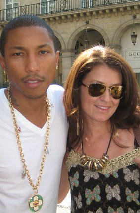 Ashley Hughes in Paris with Pharrell Williams