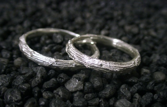 Evergreen Wedding Bands Model A We designed and cast these solid silver 