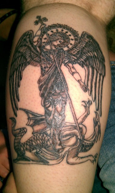 archangel michael tattoo after a few days