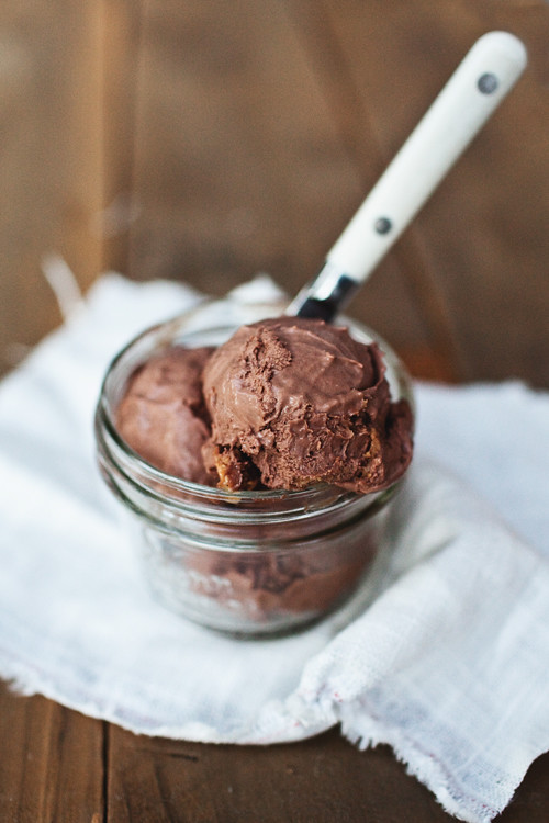 double chocolate ice cream with peanut butter swirls