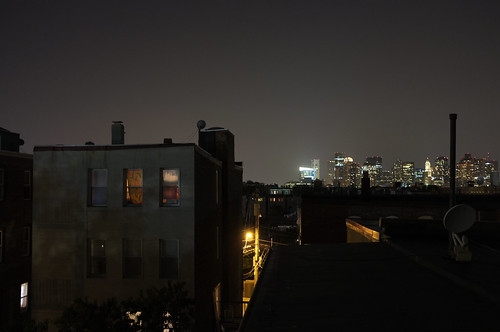 night view, deck