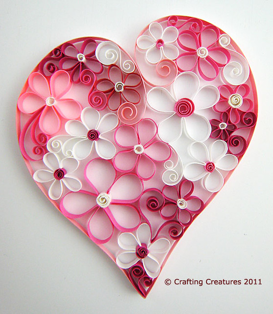 Quilled Heart of Flowers