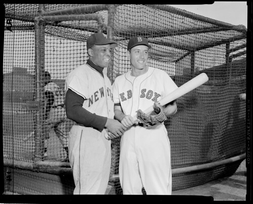 Willie Mays of the Giants and Jimmy Piersall of the Red Sox