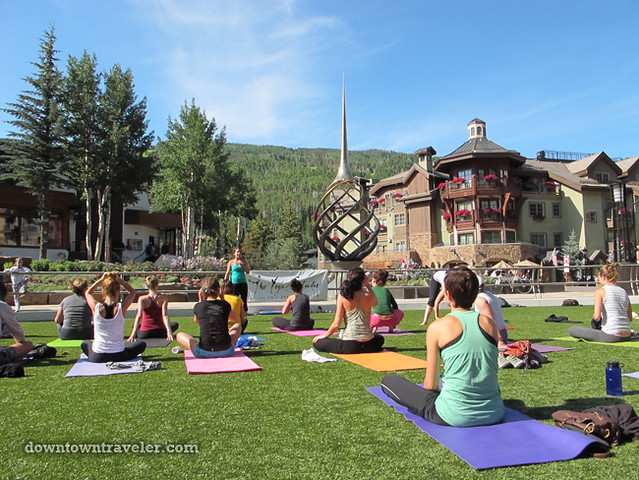 Vail in Summer_Free Yoga in the Plaza