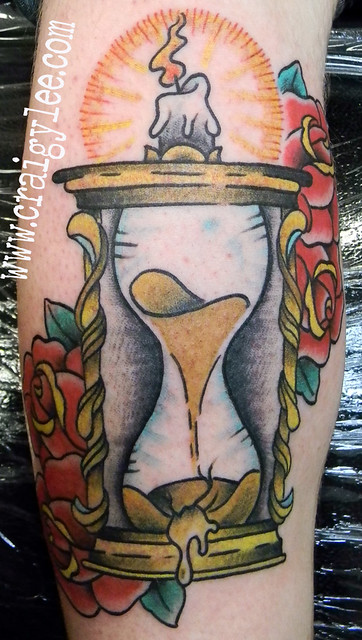 hour glass old school roses tattoo wwwcraigyleecom copyright craigy lee