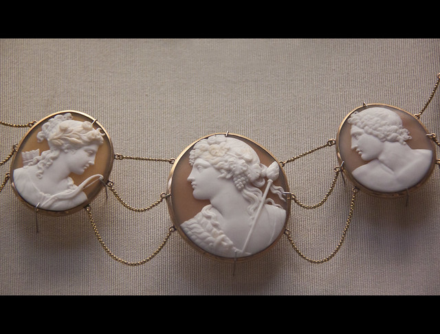 Part of six cameo heads, Diana, Bacchus, Pollux