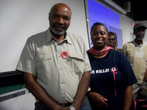 Abayomi Azikiwe, editor of the Pan-African News Wire, and former Congresswoman Cynthia McKinney after the Detroit mass meeting opposing the US-NATO war against Libya. The event was held on August 27, 2011. (Photo: Andrea Egypt) by Pan-African News Wire File Photos
