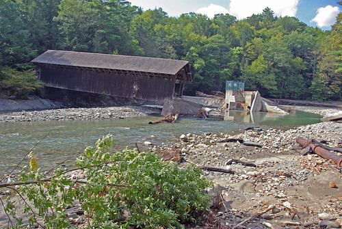 View from East Side to Hurricane Damaged Eunice Williams Covered Bridge