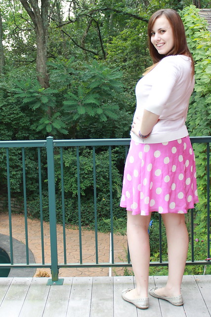 Outfit - Vintage pink polkadot dress