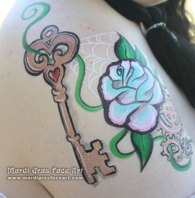 Steampunk tattoo winnipeg facepaint key MARDI GRAS FACE ART 204 9552762
