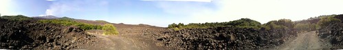 Etna lava flow panorama
