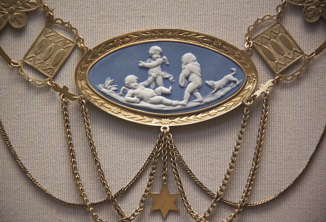 Detail - Festoon necklace with Wedgwood or Meissen  cameo, German, early mid 19th