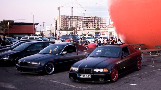 Bmw e36 on Red Style 5 and Bmw e46 Custom Redrilled BBS RS Sedrik's Bmw
