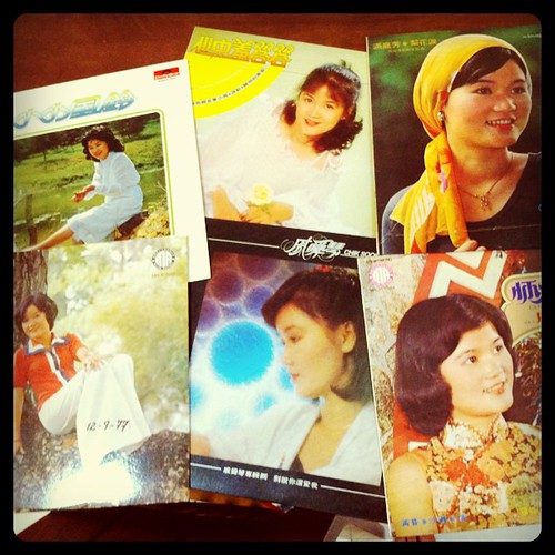 Dug out old records of mom (she was a singer before marriage) to use as film props