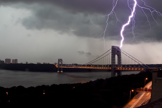 George Washington Bridge Lightning Strike 8.19.11