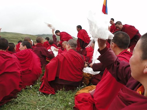 Tibetans celebrate Dalai Lama's Birthday in Tawu, Tibet.