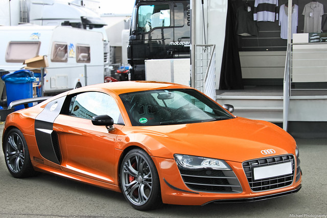 Audi R8 GT FIA GT On this day I saw two orange ones and 3 in white