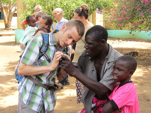 David shows a resident his camer. This guy LOVED to take pictures.