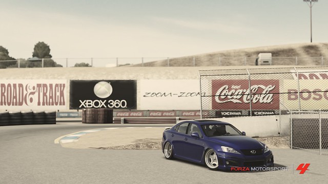 a photo of a slammed lexus isf in forza motorsport 4 the track is Mazda 
