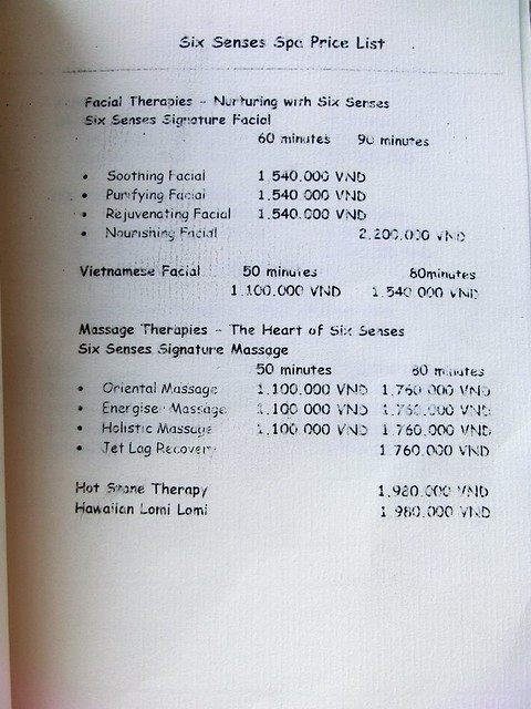 Six Senses Spa "treatment menu" 22