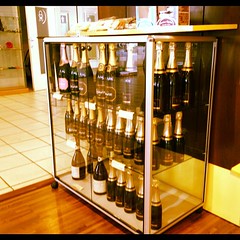 Champagne on sale in a highway gas station...in Champagne