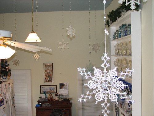 ceiling snowflakes in the kitchen