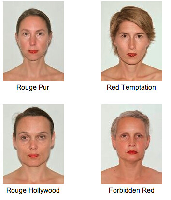 Ingrid Berthon-Moine's project, showing four white women with painted red lips