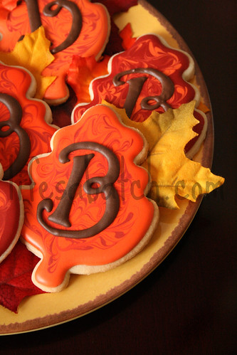 Fall Leaf Wedding Cookies.