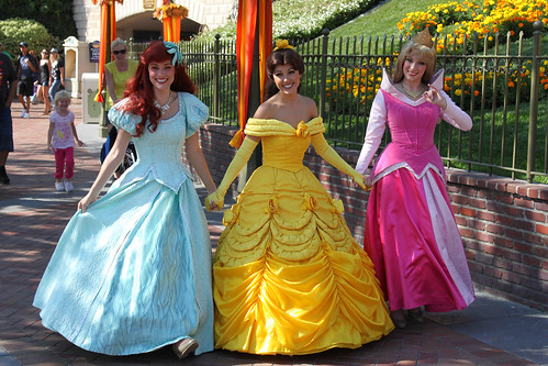 Ariel, Belle and Aurora take a stroll