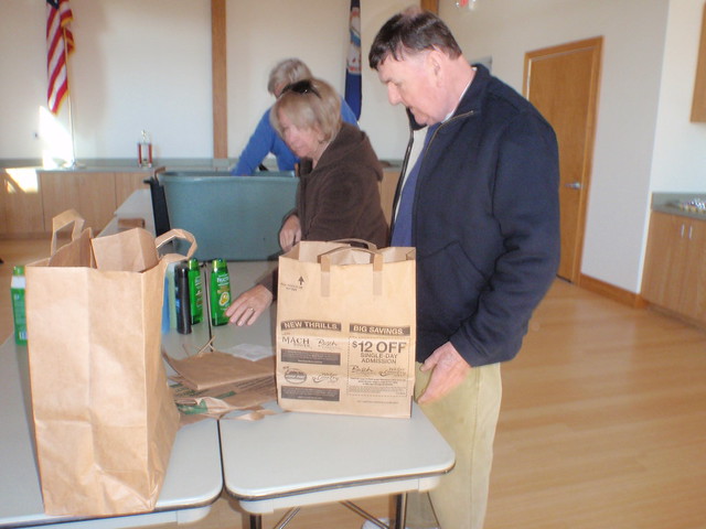Volunteers make care packages for hospitalized Veterans at Belle Isle for Veterans Day 2011