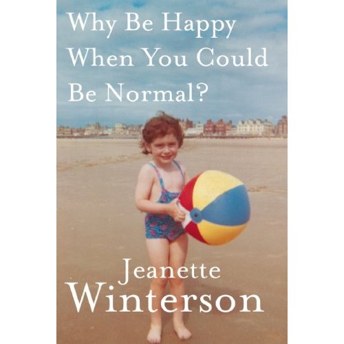 Cover of Jeanette Winterson memoir, author as a young girls standing on an English beach holding a beachball