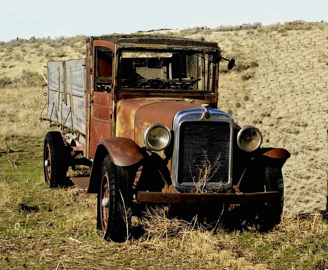 1930 Oldtimer An abandoned Graham Brothers truck rusts away in a pasture